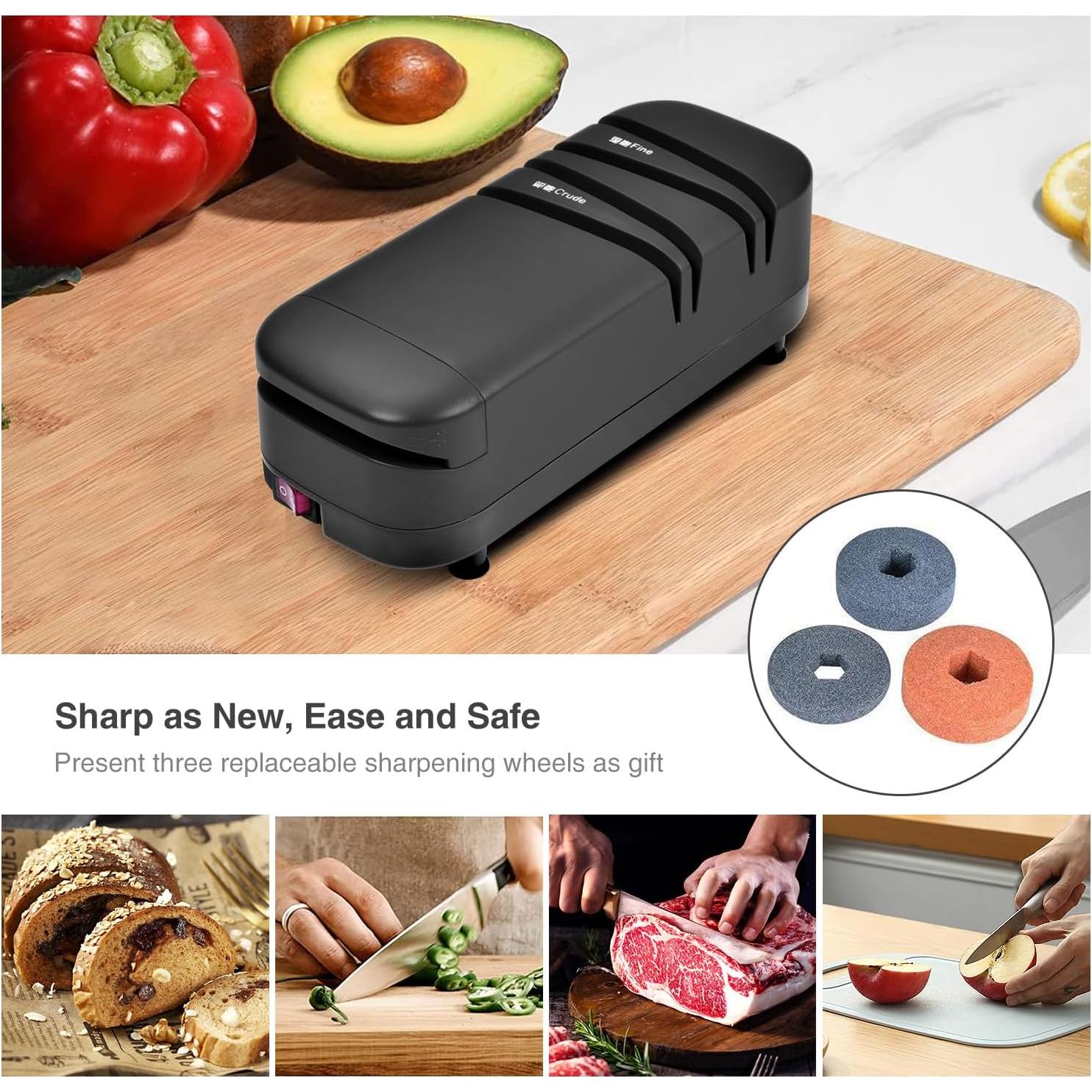 Afilador de Cuchillos Eléctrico RRTECHFORU 2 Etapas Negro