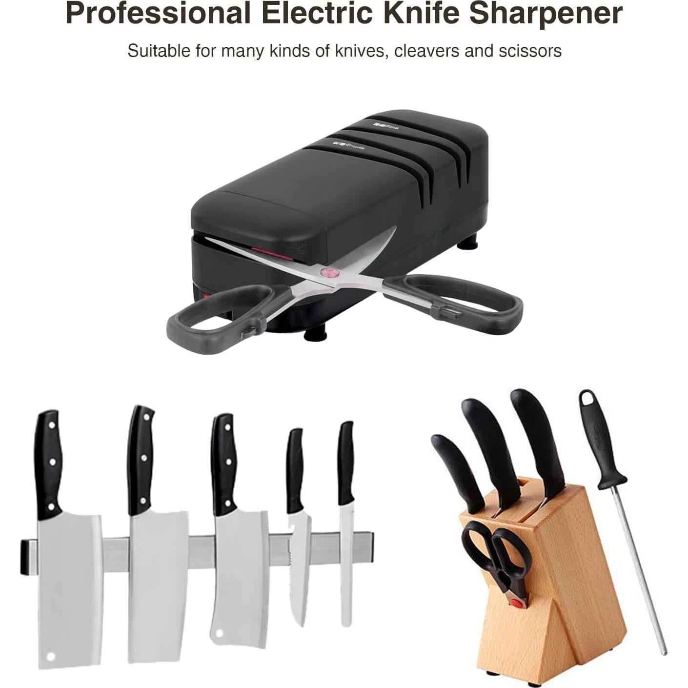 Afilador de Cuchillos Eléctrico RRTECHFORU 2 Etapas Negro