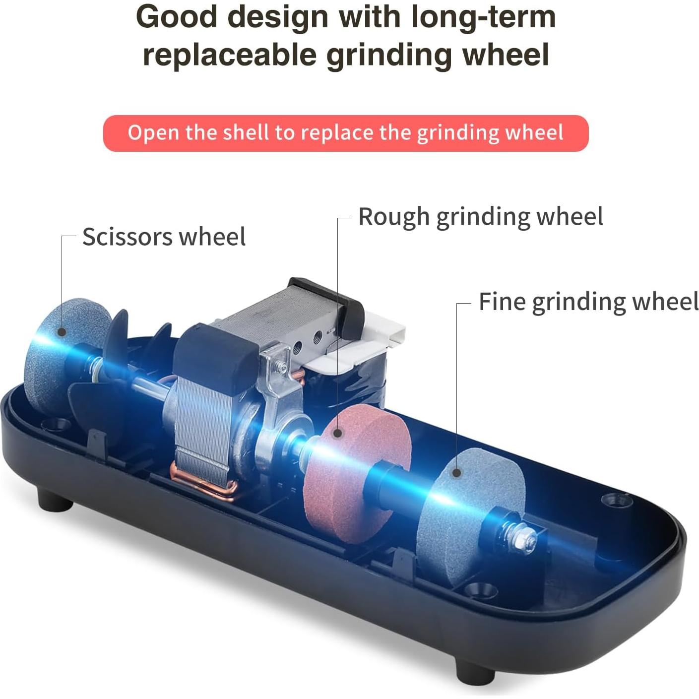 Afilador de Cuchillos Eléctrico RRTECHFORU 2 Etapas Negro