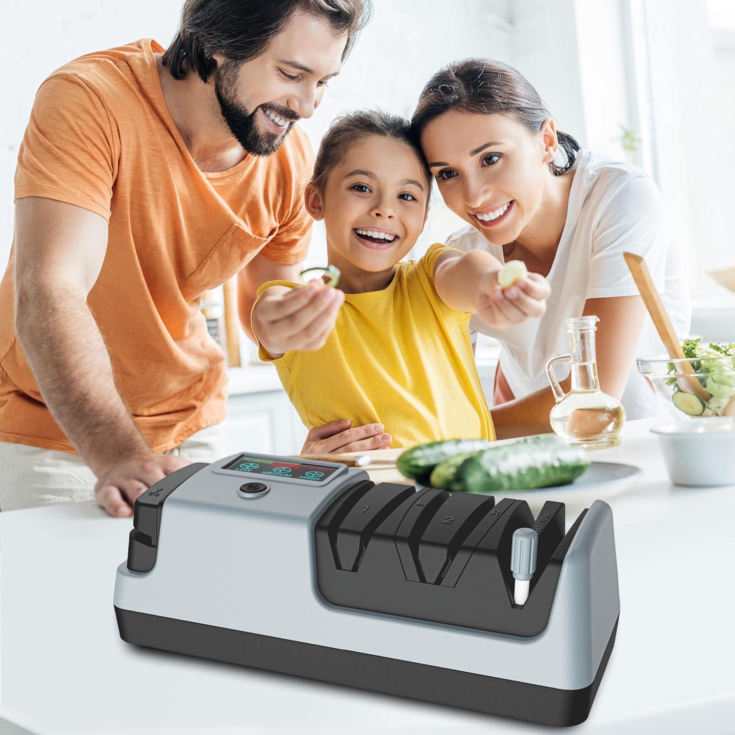 Afilador de cuchillos eléctrico 5 en 1 YOORLEAY con 3 velocidades