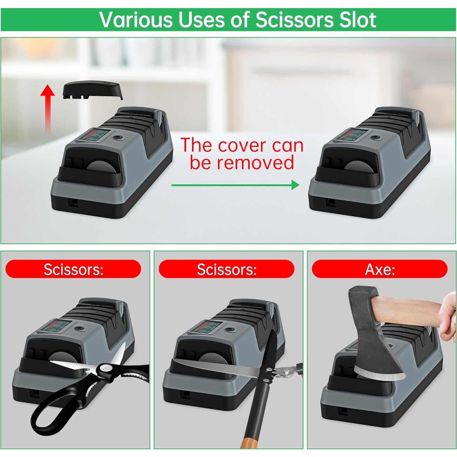 Afilador de cuchillos eléctrico 5 en 1 YOORLEAY con 3 velocidades