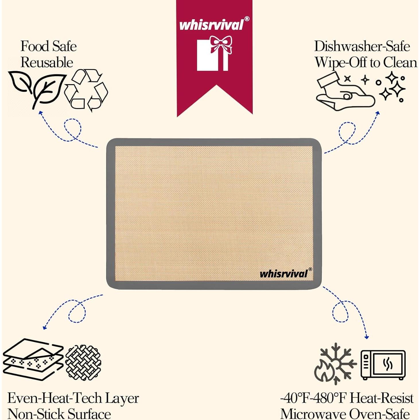 4 Tapetes de Silicona Antiadherentes whisrvival 42x29.5cm