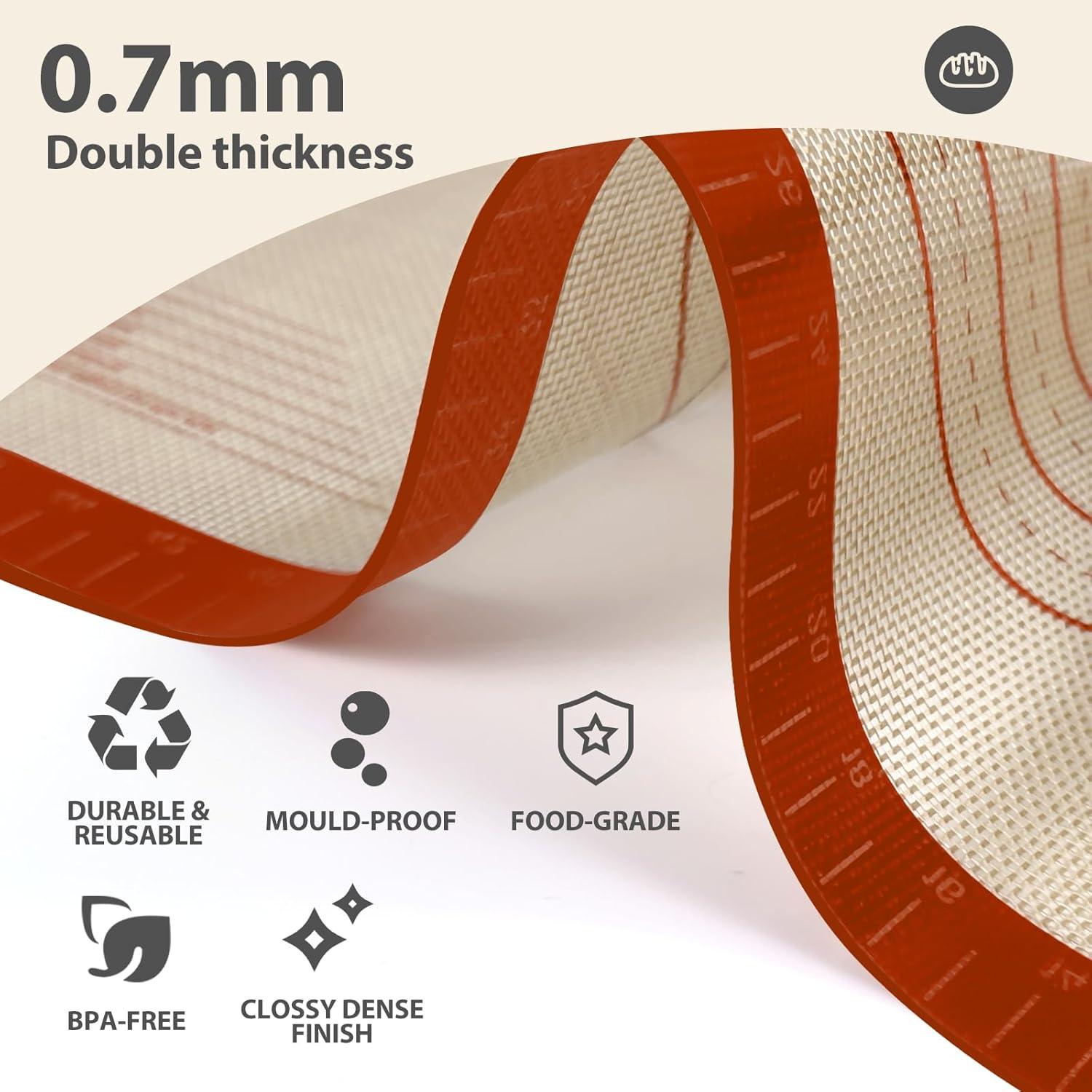 Alfombrilla de Hornear de Silicona Dwavele 61x40.6cm Antiadherente