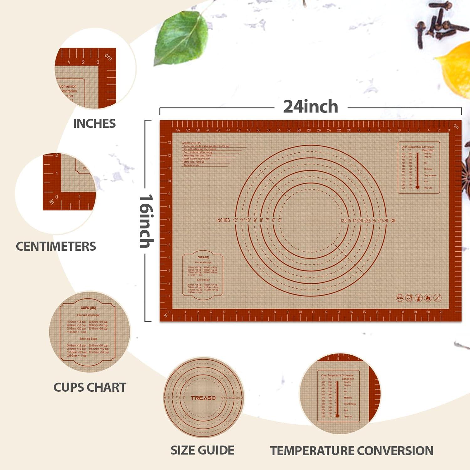 Alfombrilla de Hornear de Silicona Dwavele 61x40.6cm Antiadherente