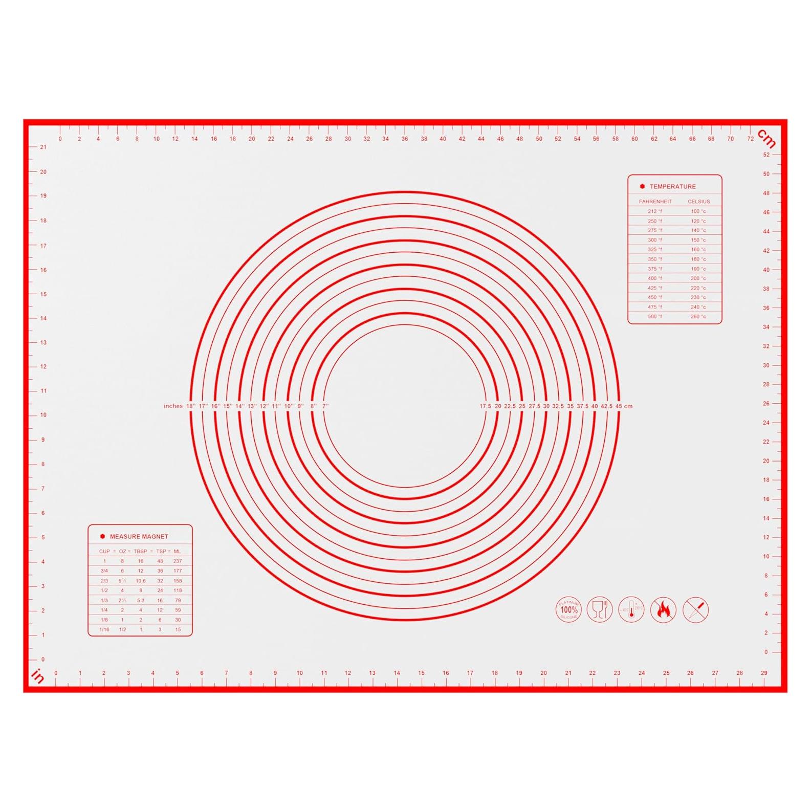 Alfombrilla de Silicona Antiadherente BlueBark 61x41cm Roja