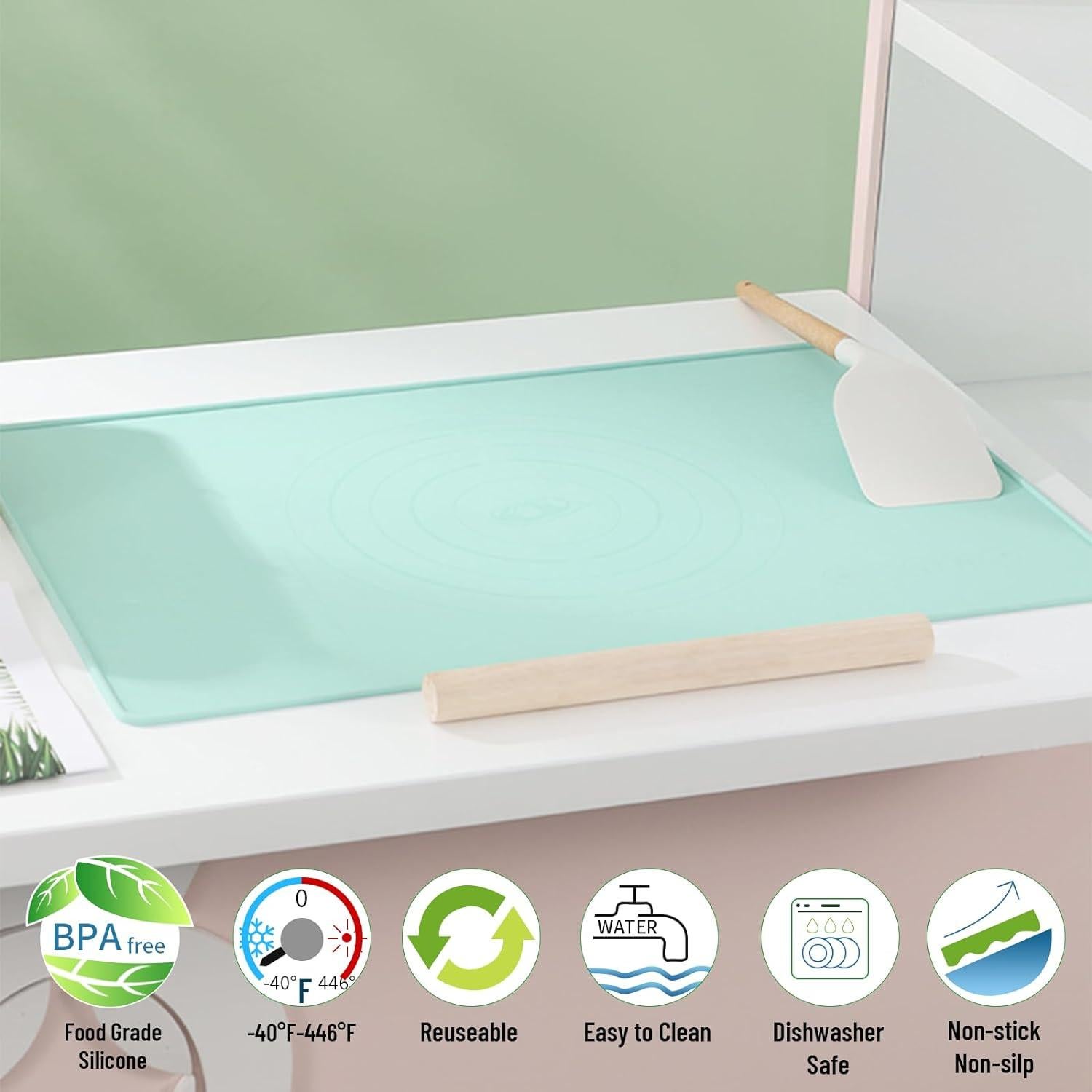 Alfombrilla de Silicona SKEAP 71x50cm Antiadherente para Hornear