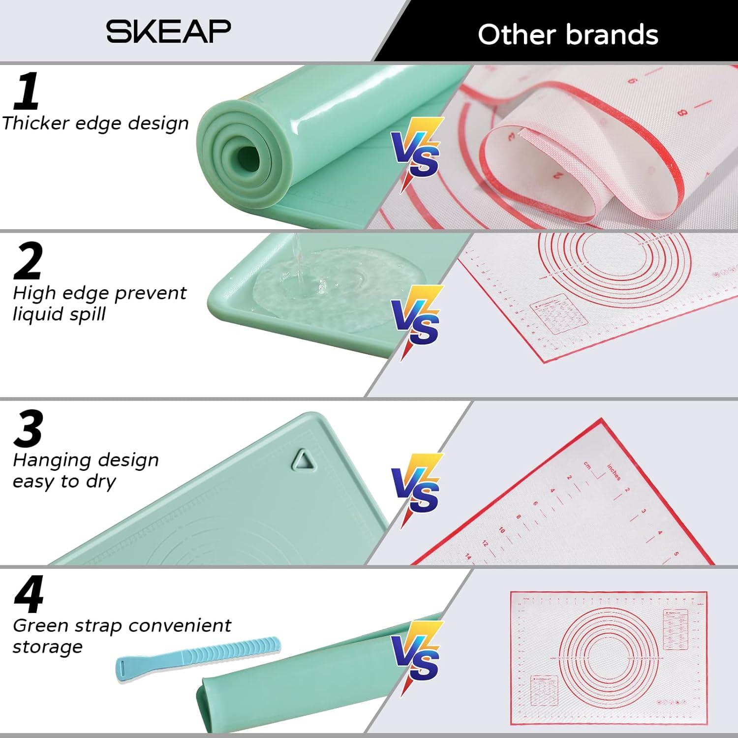 Alfombrilla de Silicona SKEAP 71x50cm Antiadherente para Hornear