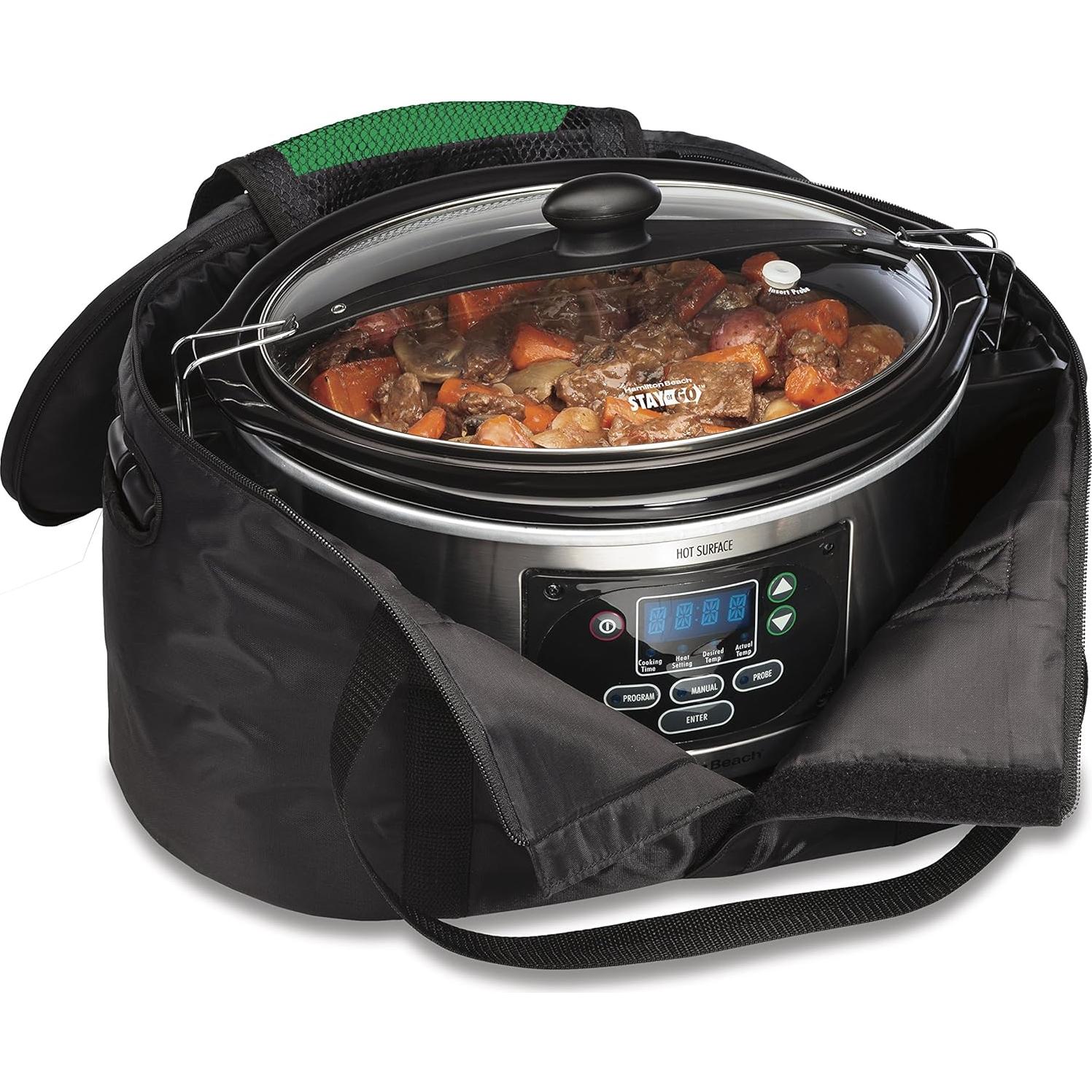 Horno de Cocción Lenta Hamilton Beach 8 Qt con Bolsa de Viaje