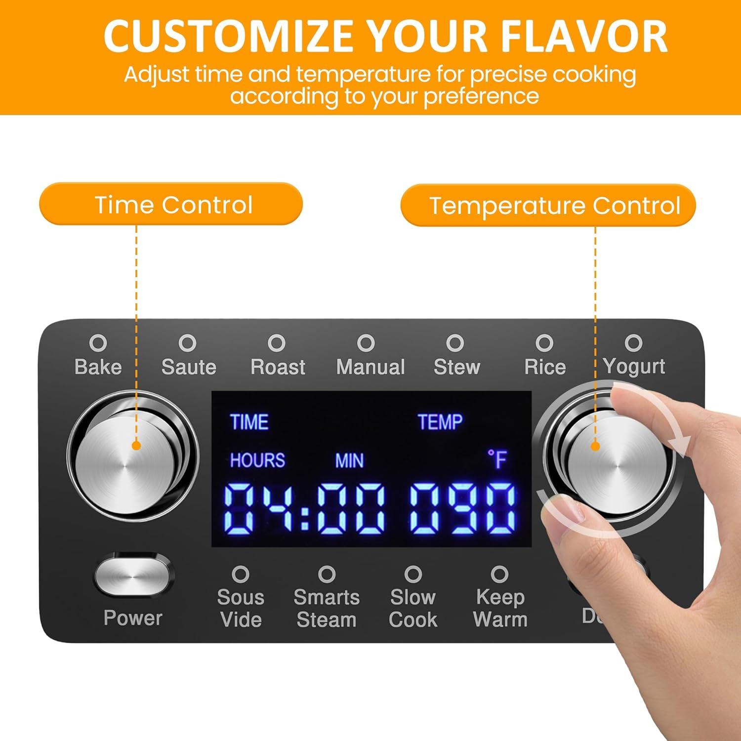 Olla de Cocción Lenta Programable HEYNEMO 8 Cuartos 12-en-1