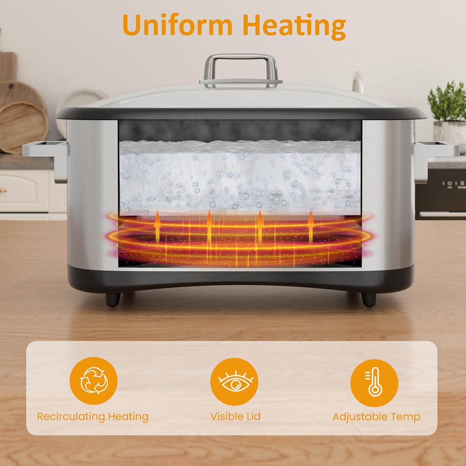 Olla de Cocción Lenta Programable HEYNEMO 8 Cuartos 12-en-1