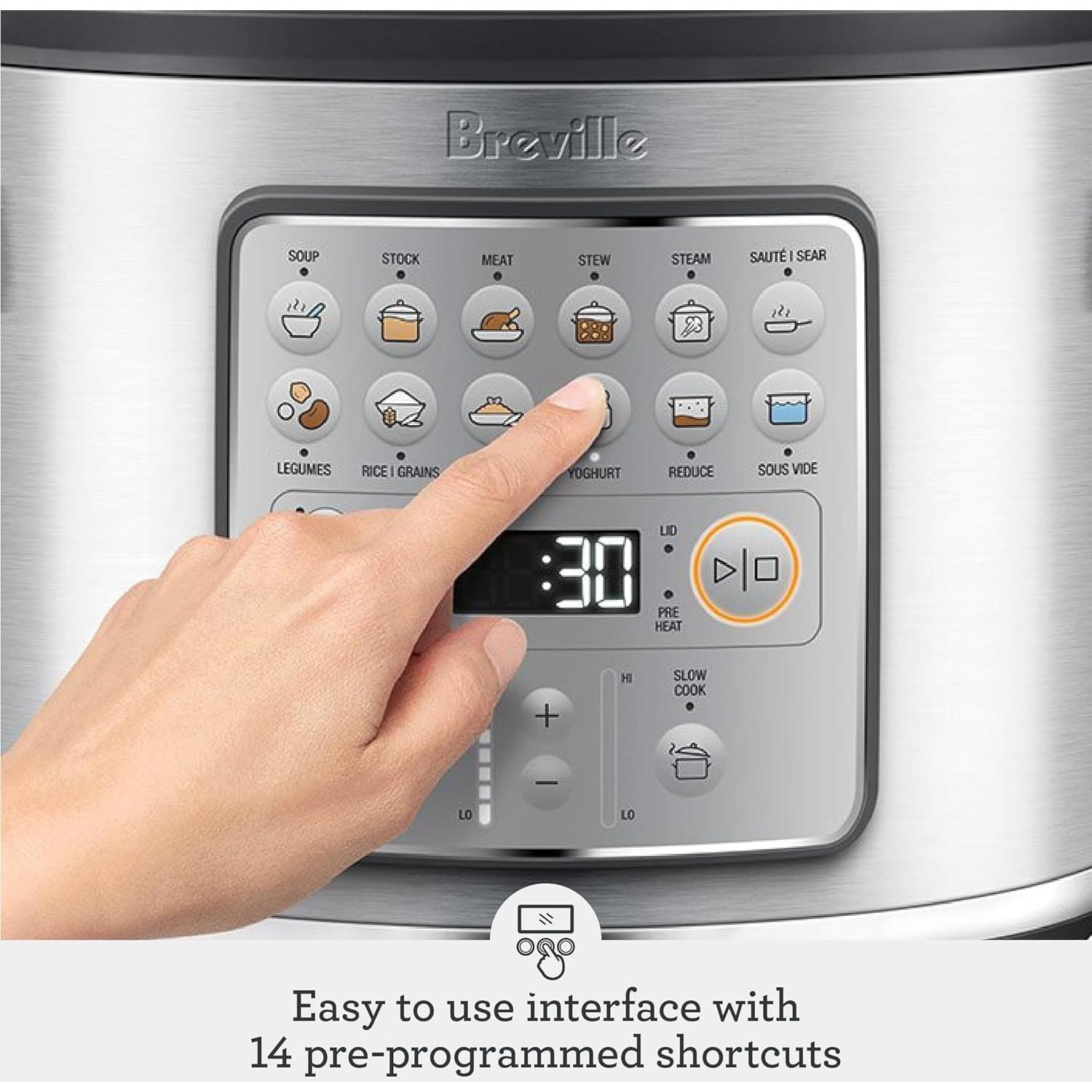 Cocedor a presión Breville Fast Slow Go 6L Acero Inoxidable