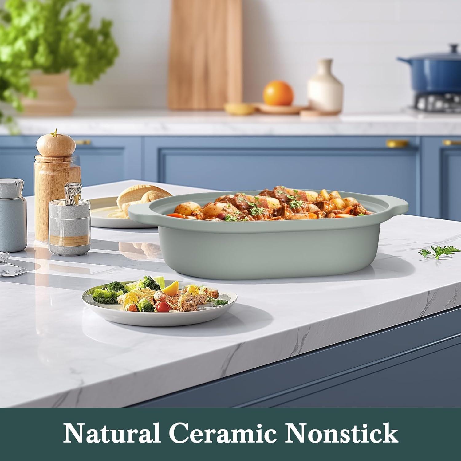 Olla de barro multi-cocina MAGNIFIQUE 4QT 8 en 1 Oliva