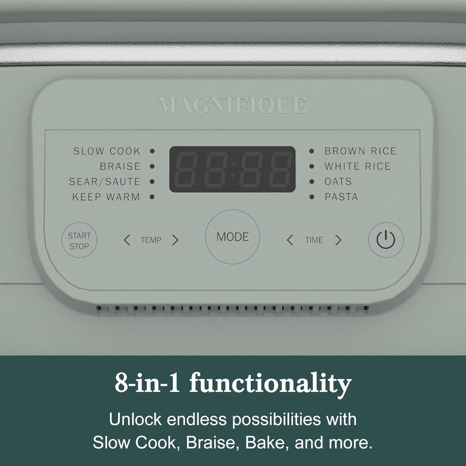 Olla de barro multi-cocina MAGNIFIQUE 4QT 8 en 1 Oliva