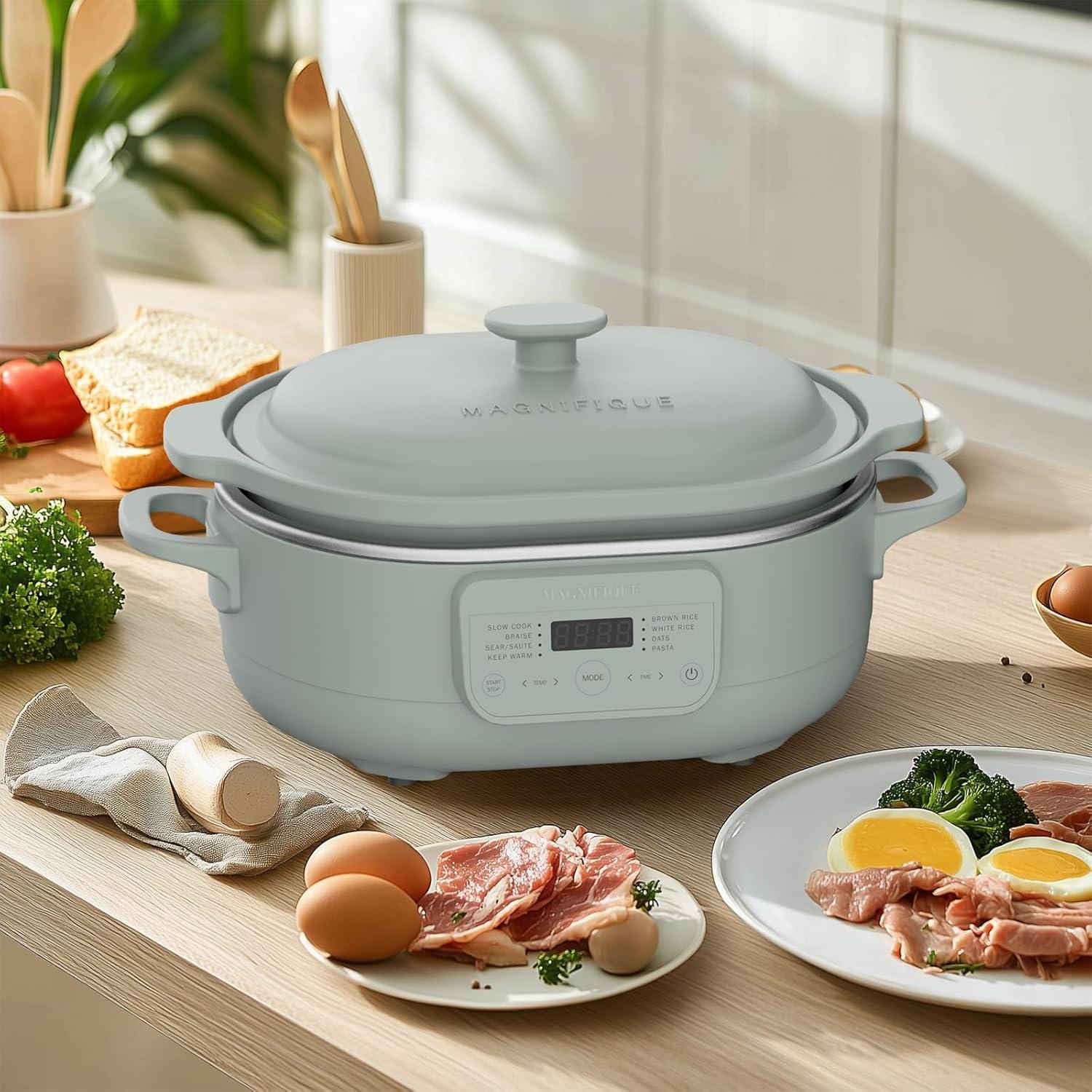 Olla de barro multi-cocina MAGNIFIQUE 4QT 8 en 1 Oliva