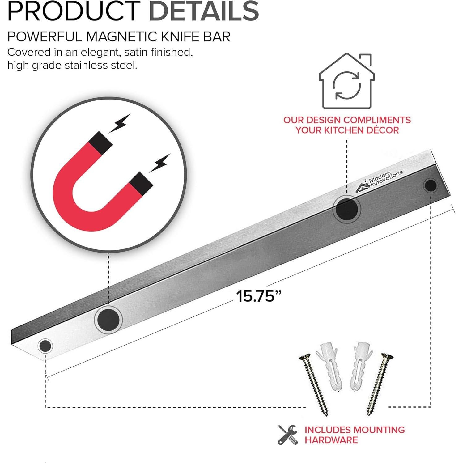 Barra Magnética de Acero Inoxidable Innovaciones Modernas 40.64 cm