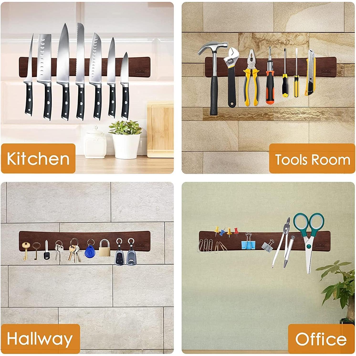 Soporte Magnético para Cuchillos HOSHANHO 40 cm Madera Acacia