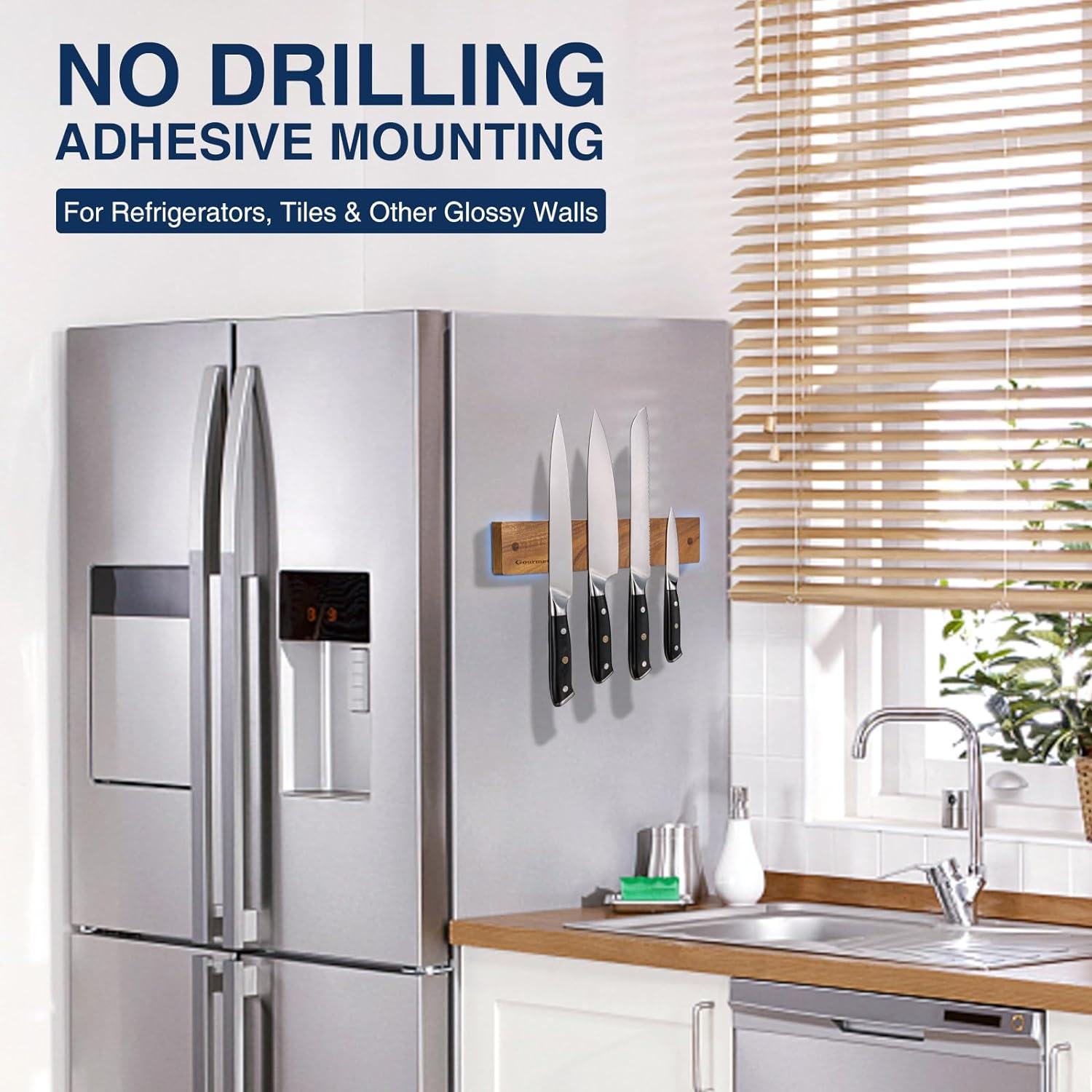 Soporte Magnético para Cuchillos Gourmetop 30.48 cm Madera Acacia