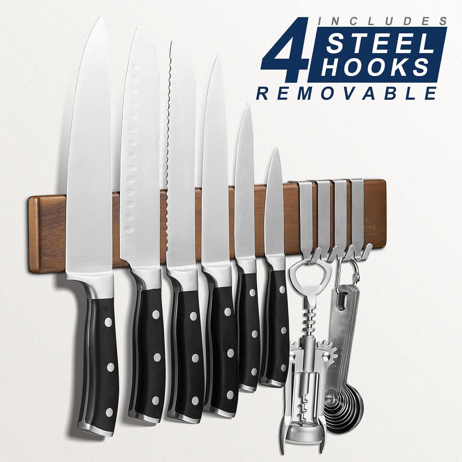 Soporte Magnético para Cuchillos ENOKING 40.64 cm con 4 Ganchos