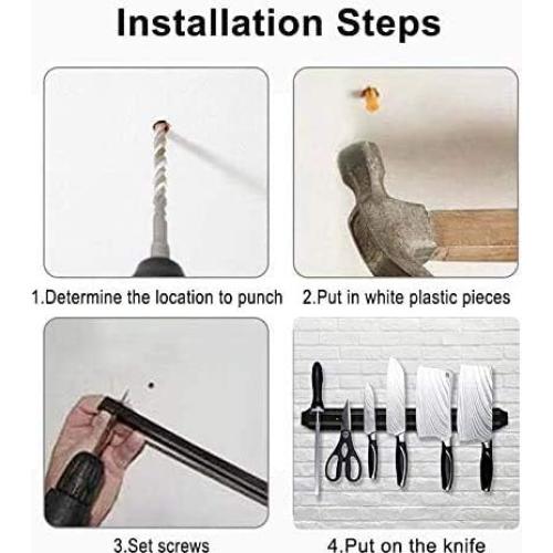 Tira Magnética para Cuchillos PENXUA 38 cm Set de 2 Negra