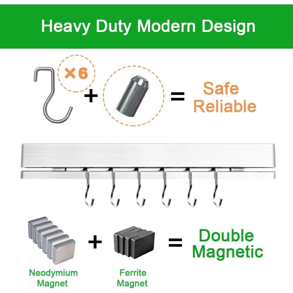 Soporte Magnético para Cuchillos YIIYIIN 30.48 cm Acero Inoxidable