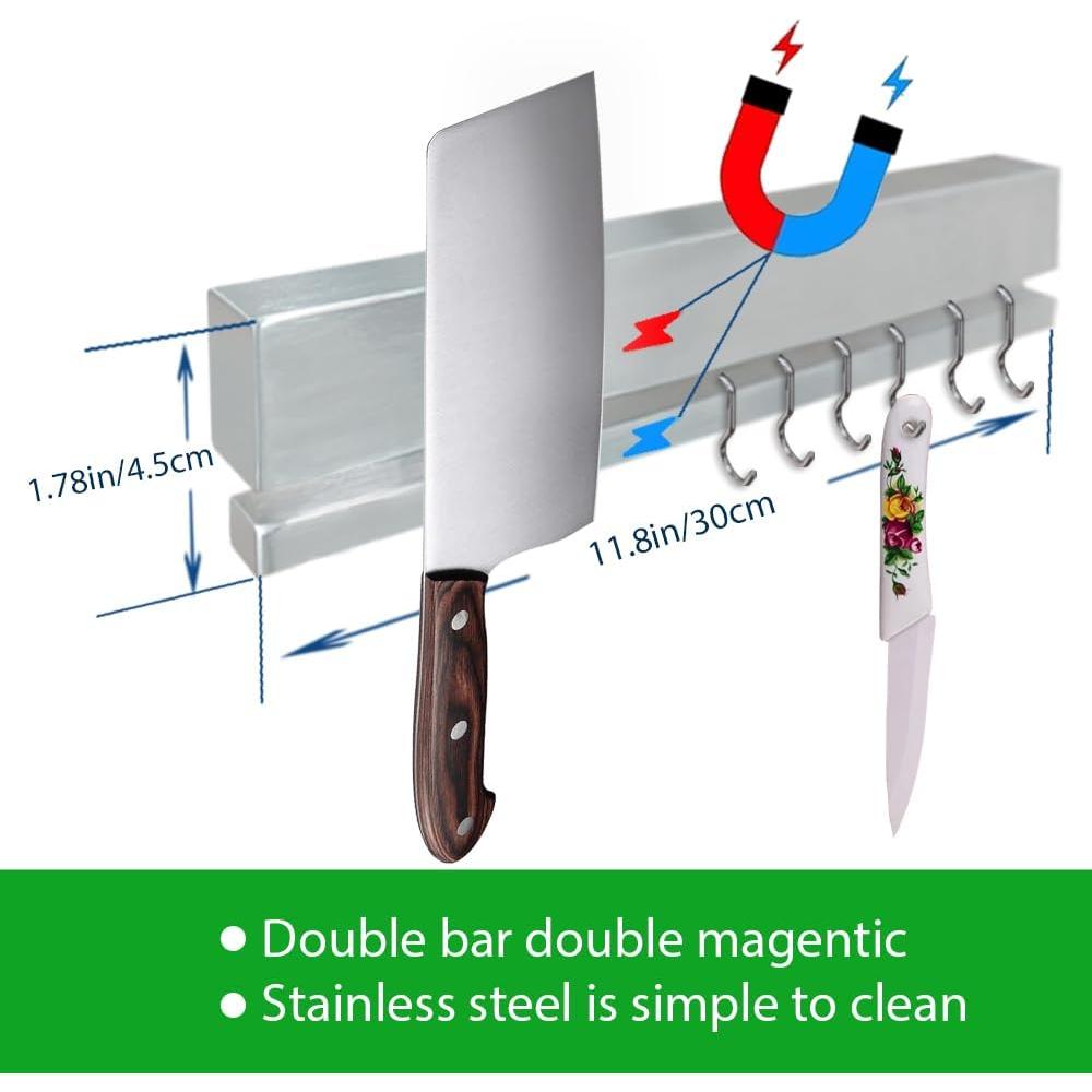 Soporte Magnético para Cuchillos YIIYIIN 30.48 cm Acero Inoxidable