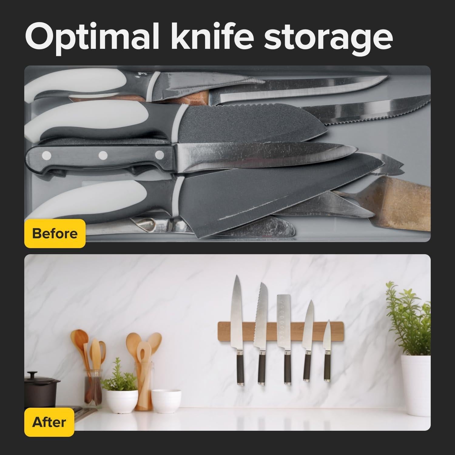 Tira Magnética para Cuchillos X-bet 40.6 cm Madera Haya