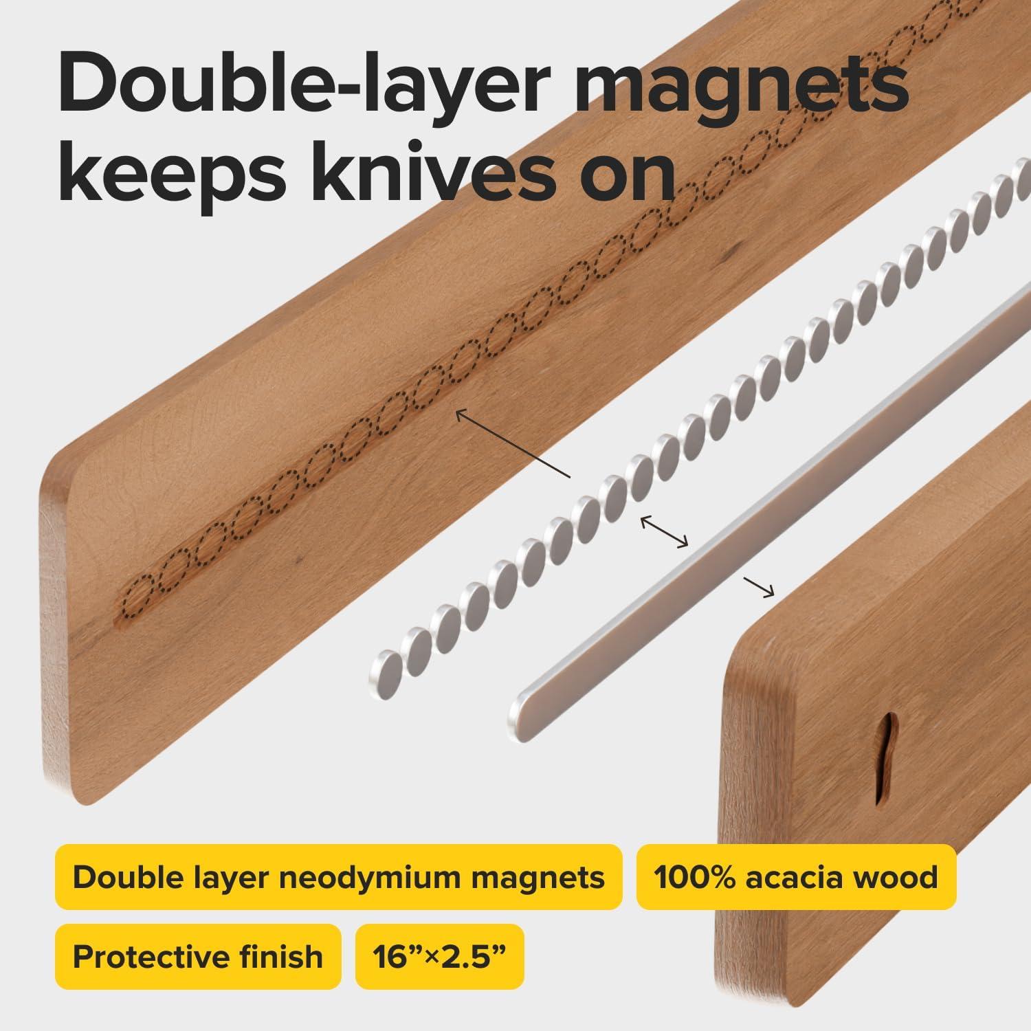 Tira Magnética para Cuchillos X-bet 40.6 cm Madera Haya