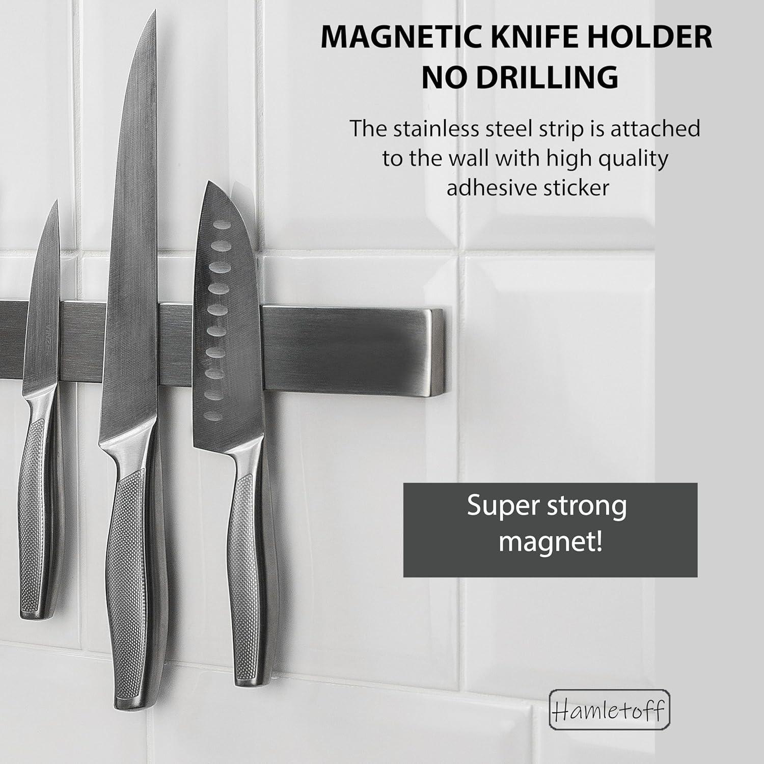 Tira Magnética Hamletoff 43 cm para Cuchillos Sin Perforación
