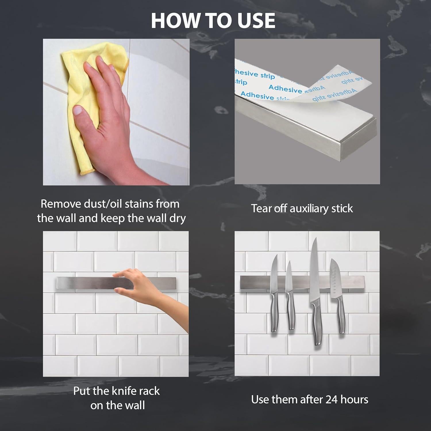 Tira Magnética Hamletoff 43 cm para Cuchillos Sin Perforación