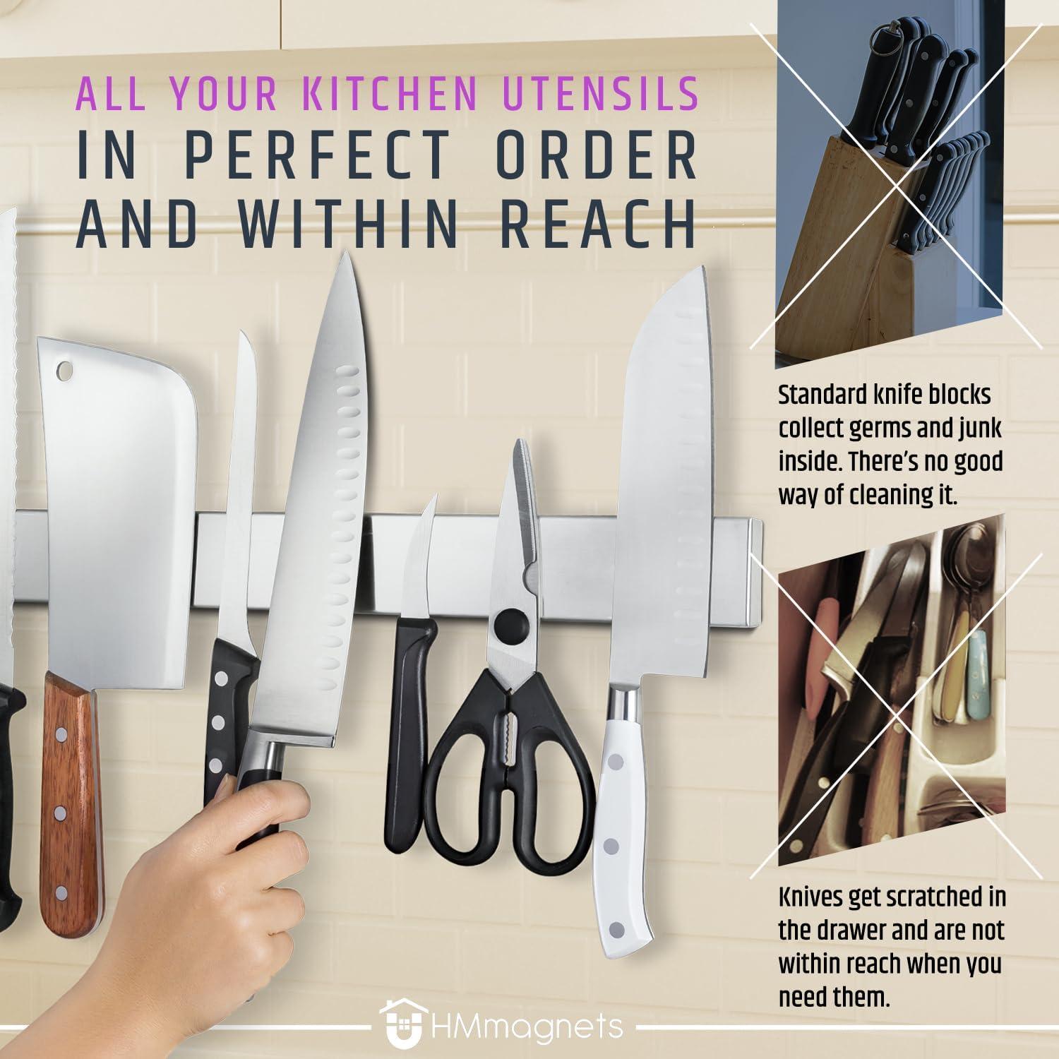 Soporte Magnético para Cuchillos HMmagnets 61 cm Acero Inoxidable