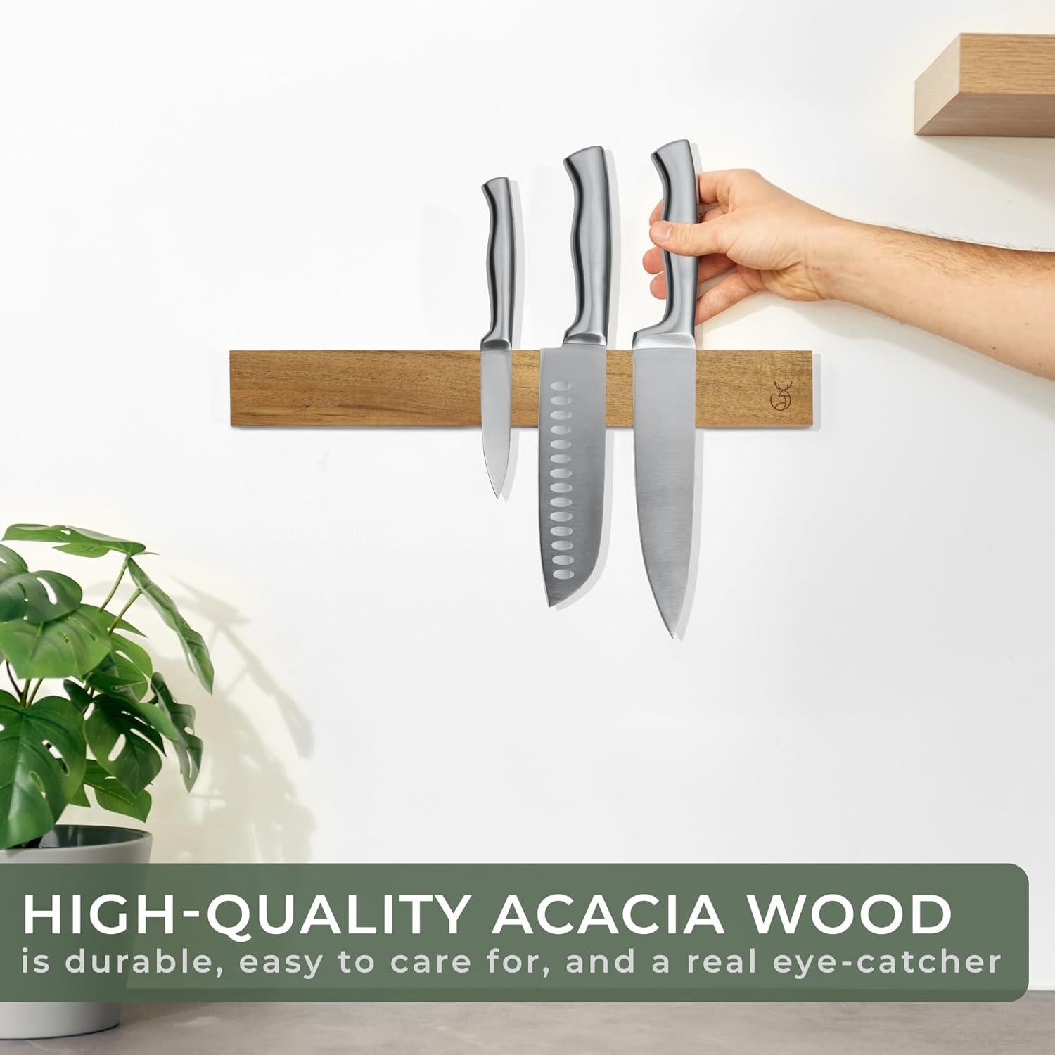 Tira Magnética para Cuchillos WALDWERK 15.7x5.1cm Madera Acacia