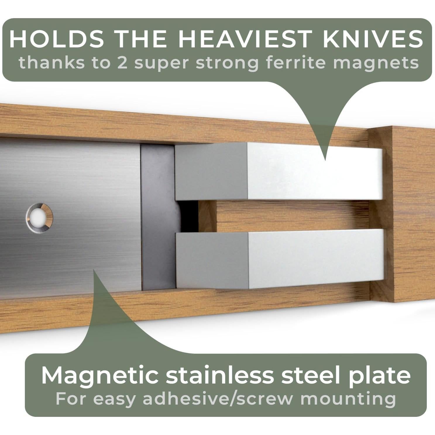 Tira Magnética para Cuchillos WALDWERK 15.7x5.1cm Madera Acacia