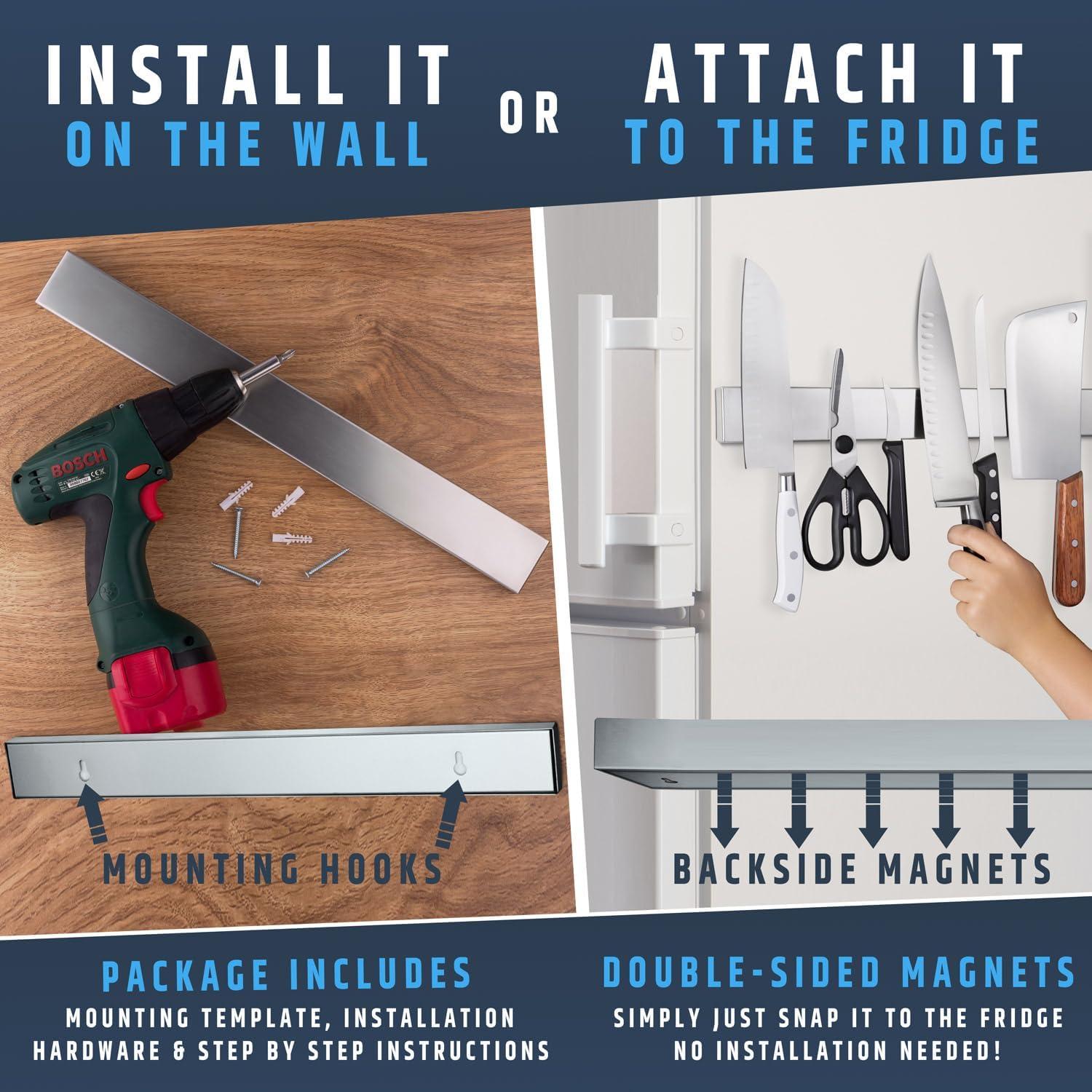 Soporte Magnético para Cuchillos HMmagnets 43 cm Acero Inoxidable