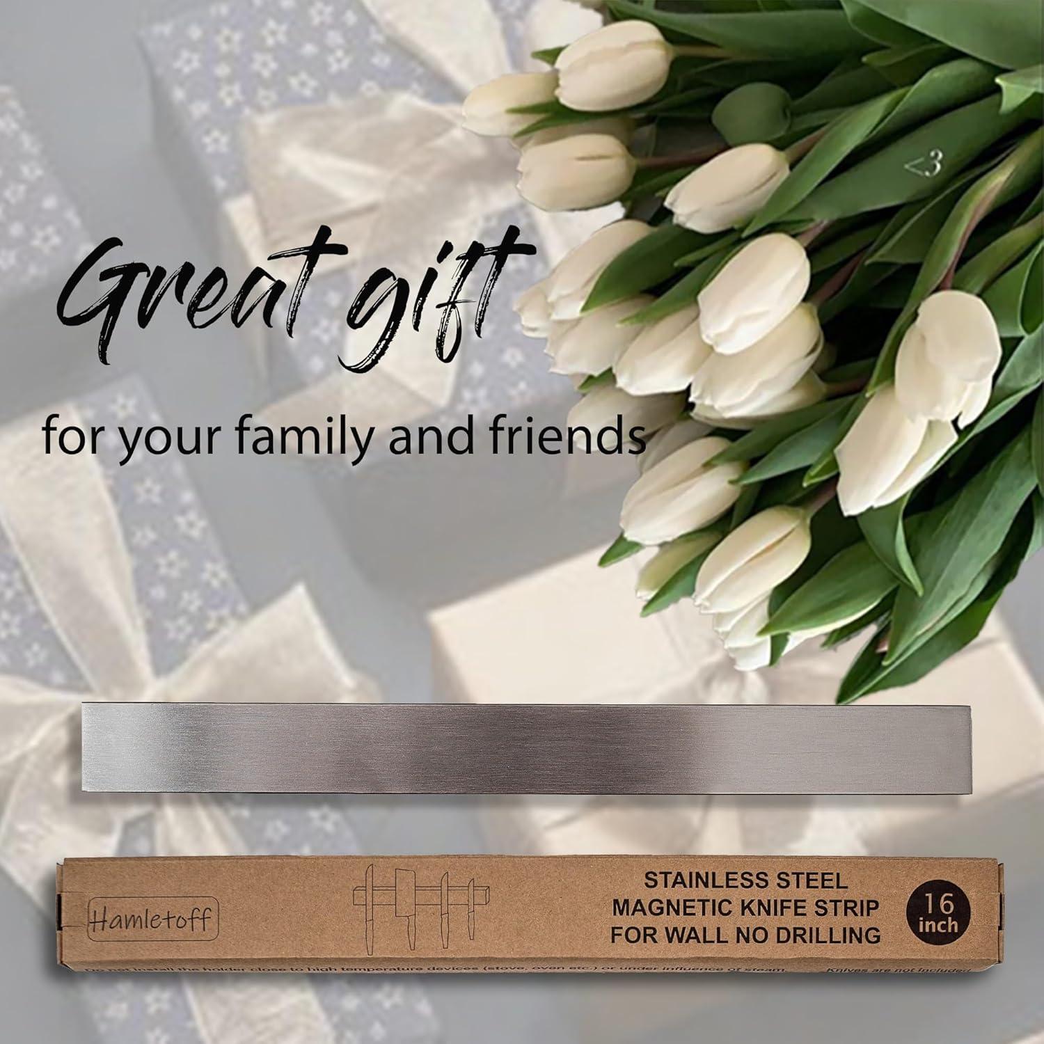 Tira Magnética Premium Hamletoff 40.64 cm para Cuchillos Sin Perforación