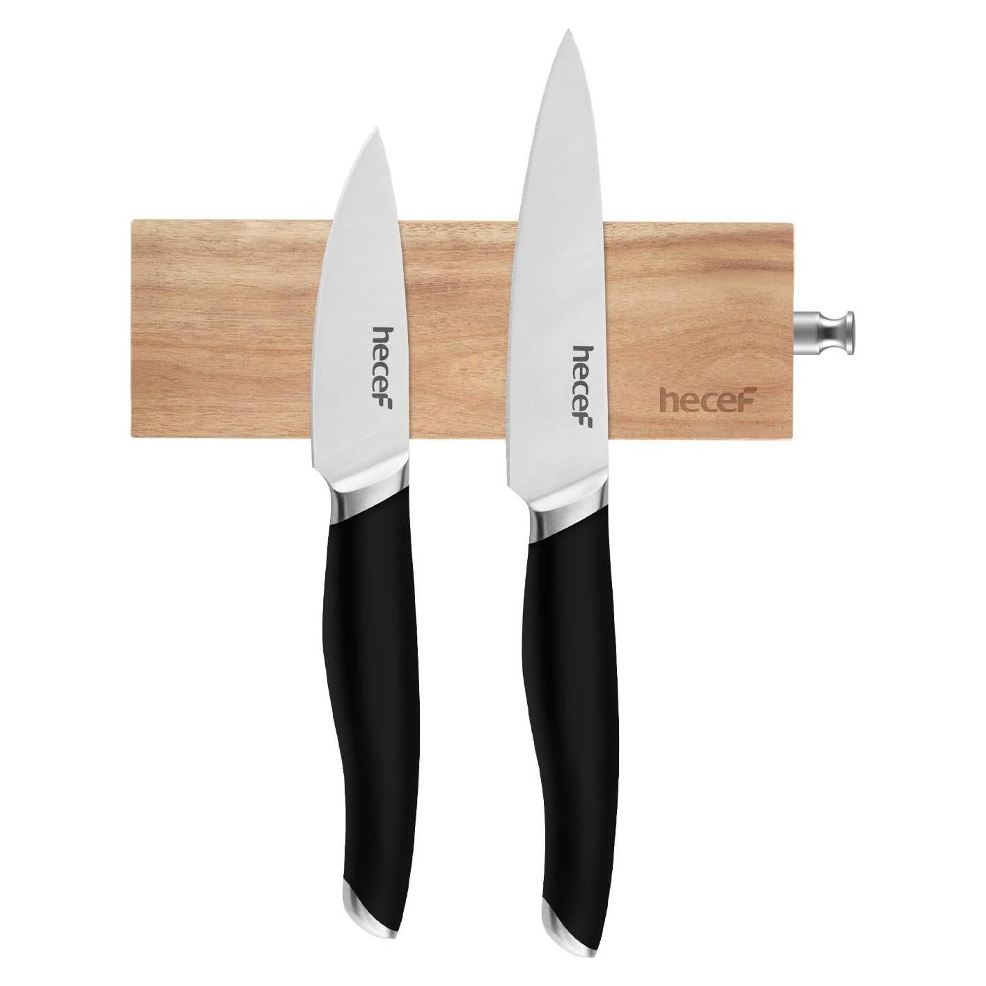 Barra Magnética para Cuchillos Hecef 15 cm Madera Acacia