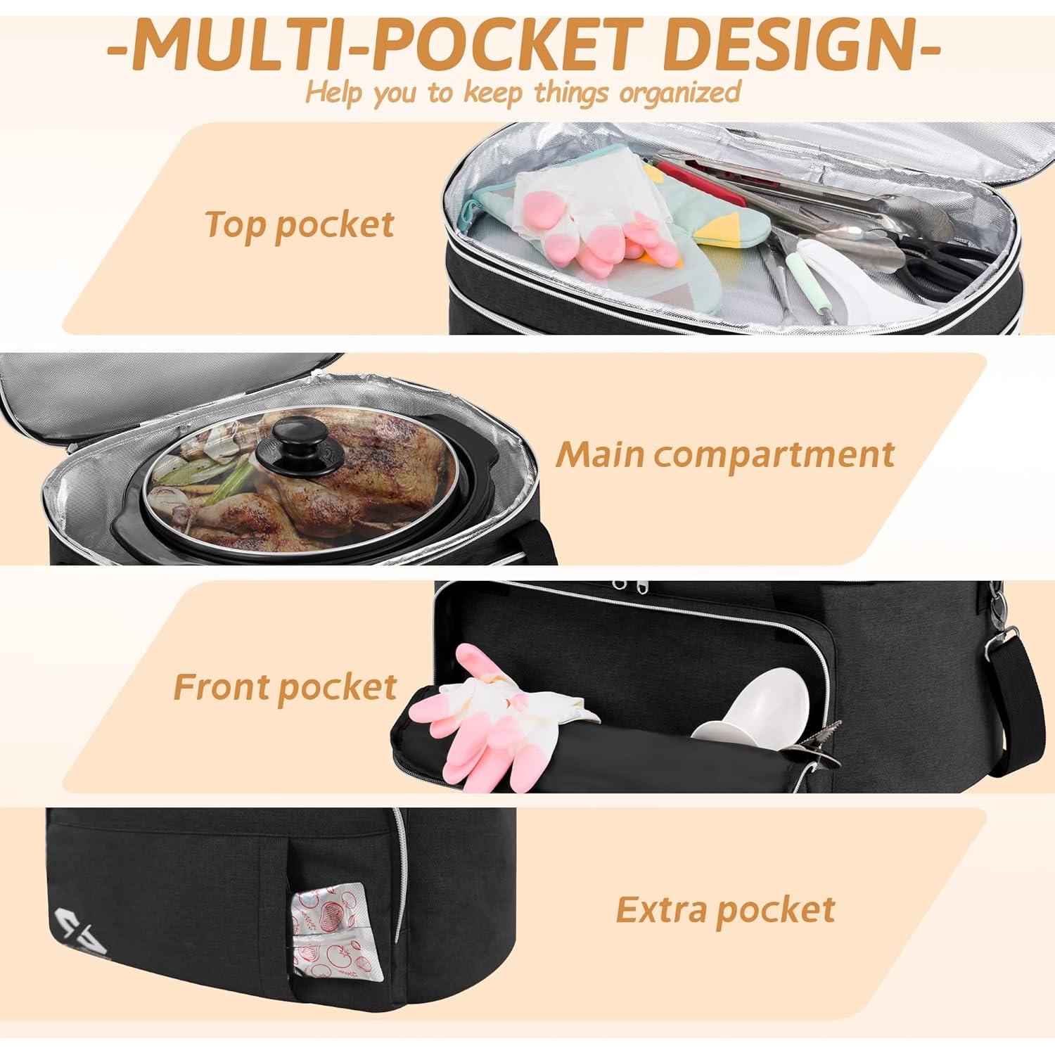 Bolsa de Cocción Lenta Golkcurx Doble Capa para CrockPot 6-8L