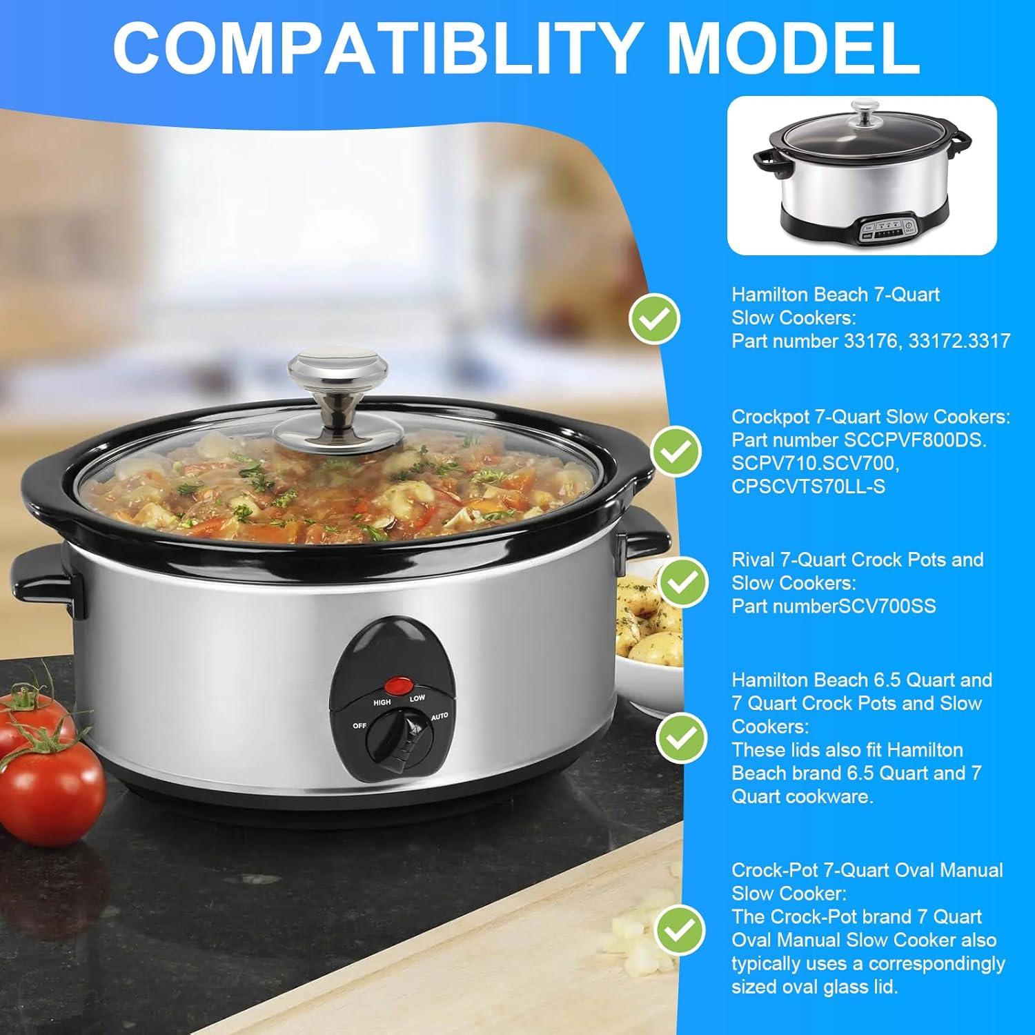 Tapa de vidrio ovalada 7QT SUKABU para olla lenta SCV700