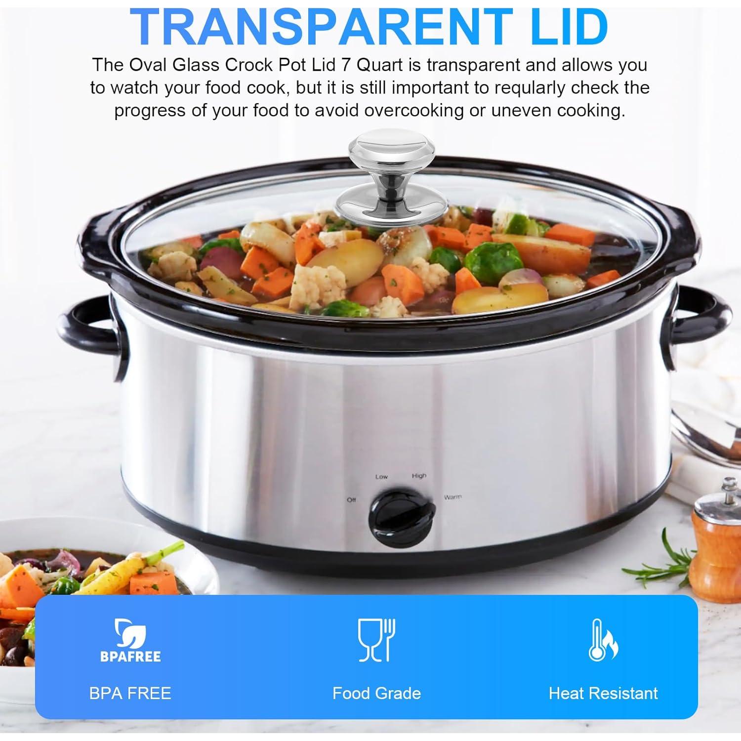 Tapa de vidrio ovalada 7QT SUKABU para olla lenta SCV700