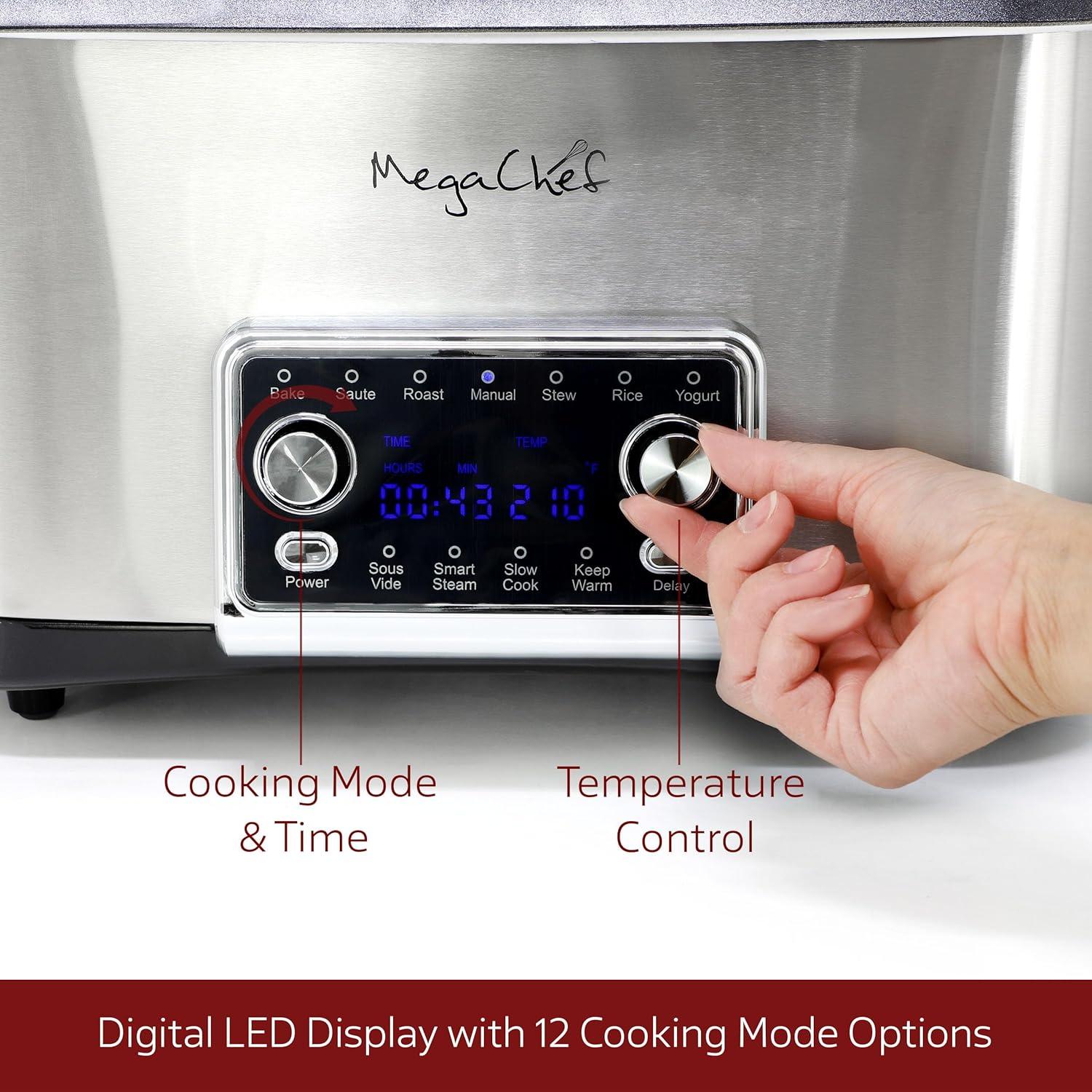 Olla Multifuncional MegaChef 8 Cuartos 12-en-1 Digital