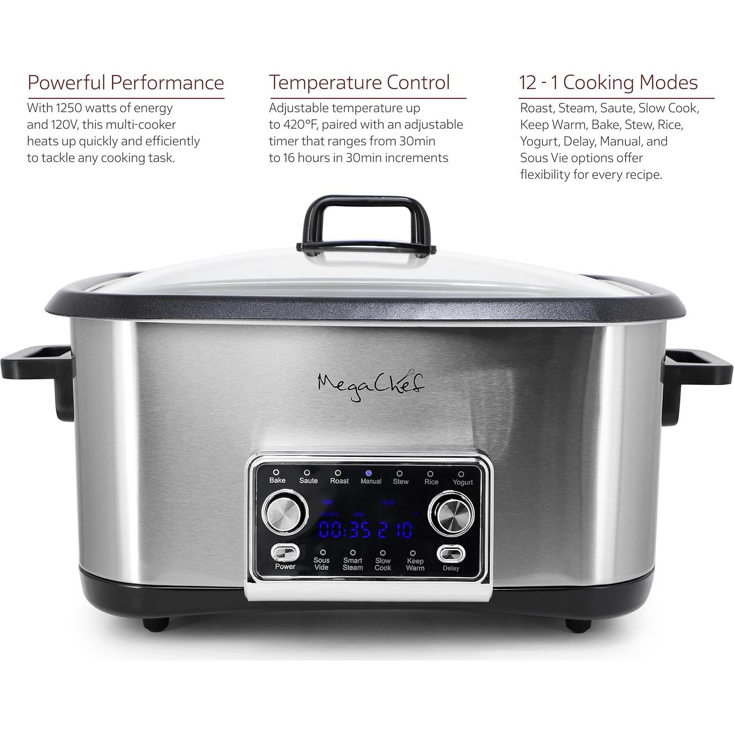 Olla Multifuncional MegaChef 8 Cuartos 12-en-1 Digital