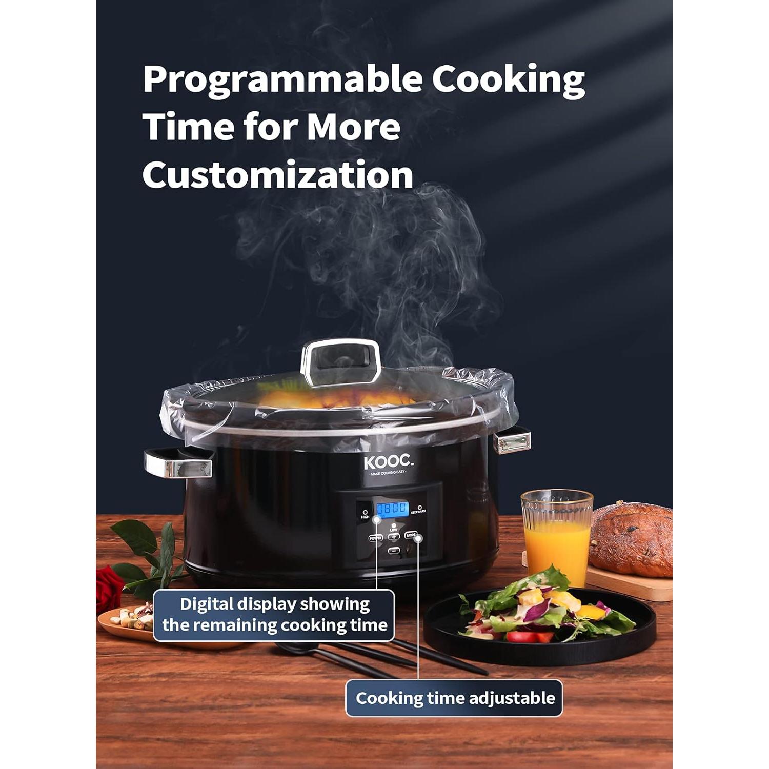 Olla de Cocción Lenta Programable KOOC 8.5 Qt Negra Ovalada
