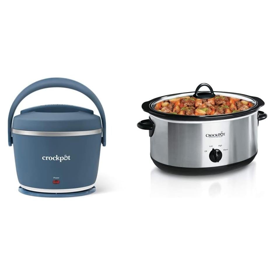 Cajita Almuerzo Eléctrica Crock-Pot 20 oz Azul + Olla 7 Qt