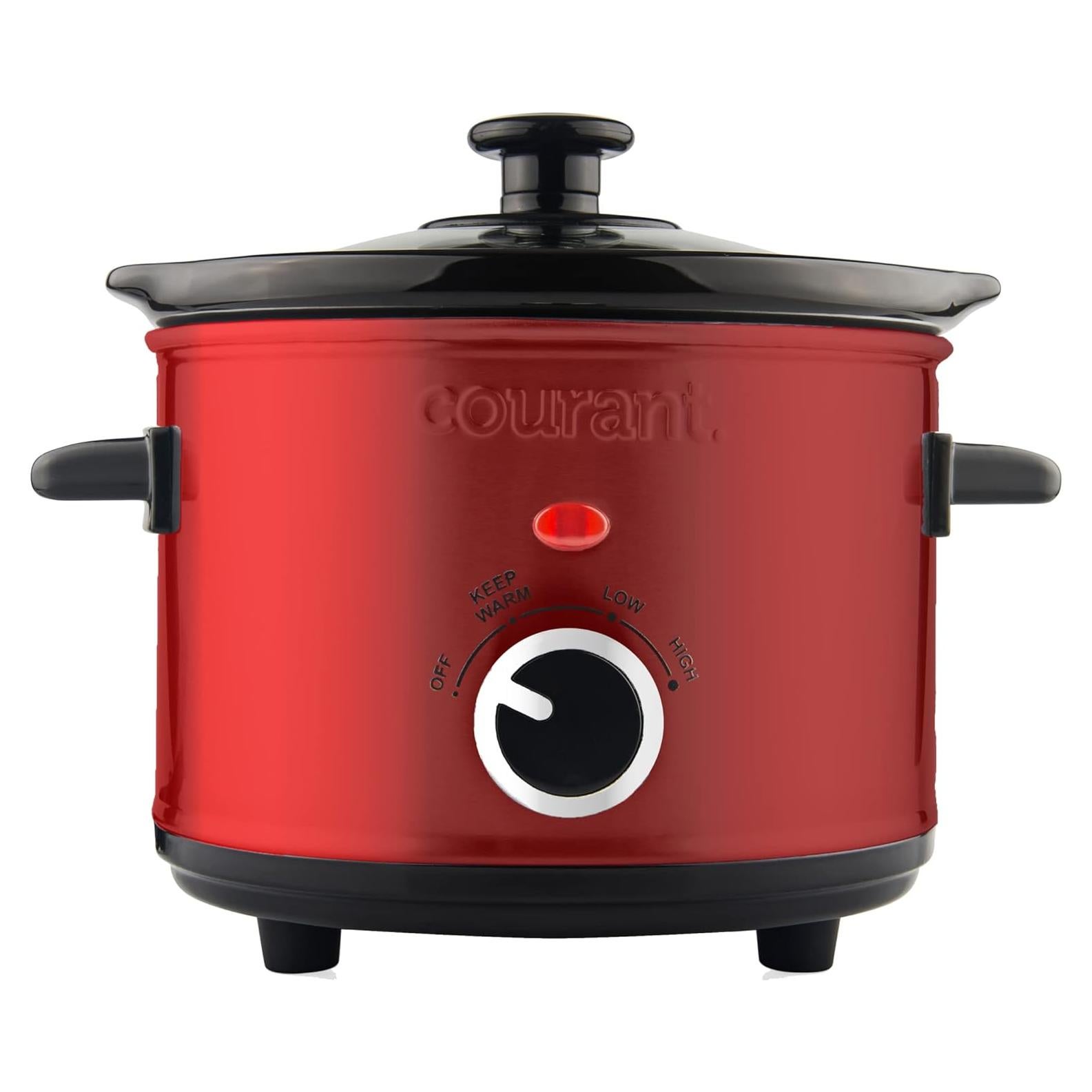 Cocina Lenta Courant 1.6 L Roja, 3 Configuraciones de Calor