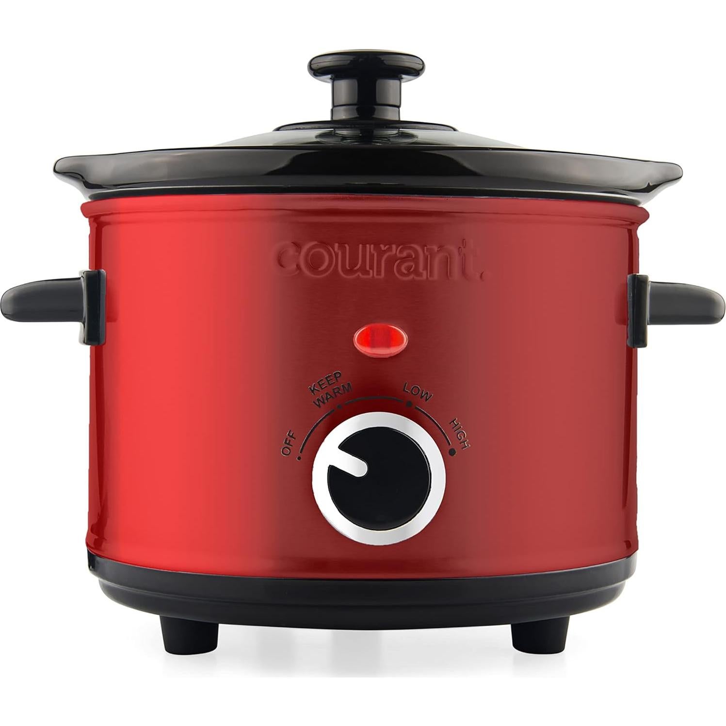 Cocina Lenta Courant 1.6 L Roja, 3 Configuraciones de Calor