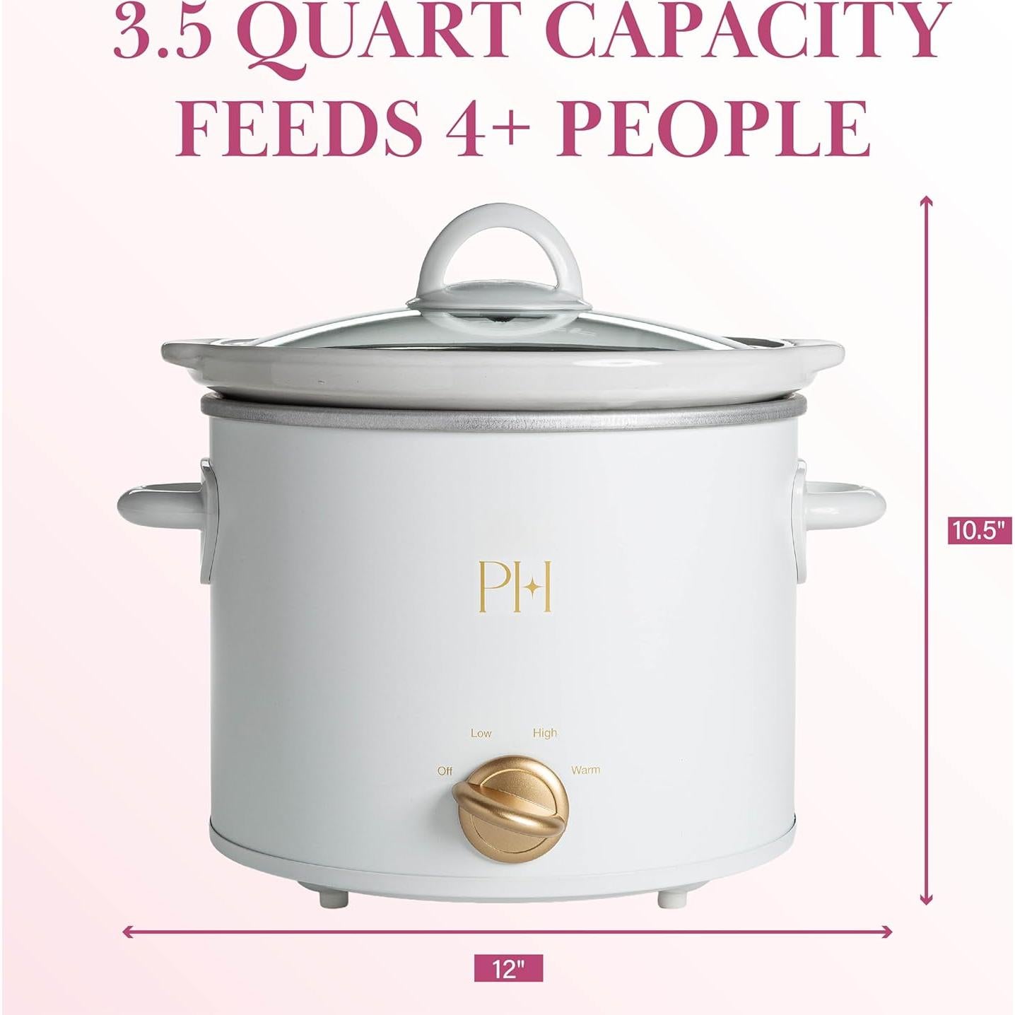 Olla de Cocción Lenta Manual Paris Hilton 3.3L Blanca