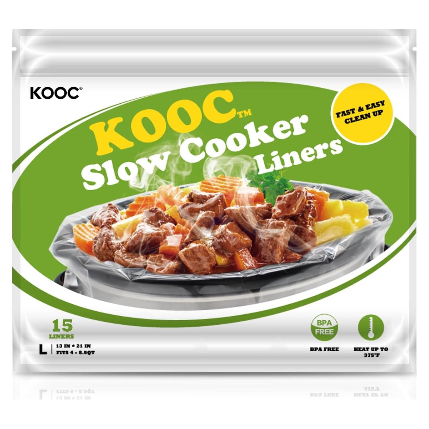 Forros Desechables para Olla de Cocción Lenta KOOC 33x53 cm - 15 Unidades