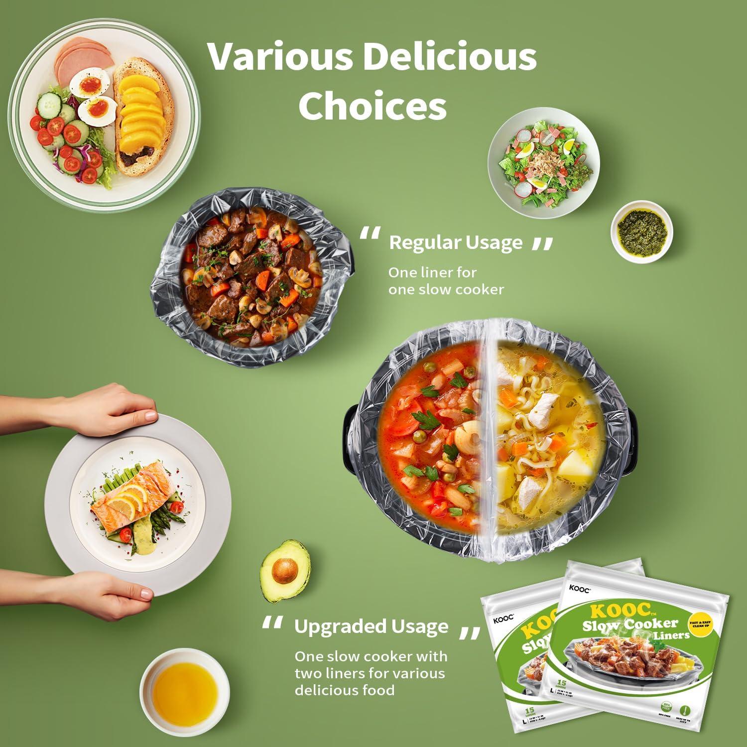 Forros Desechables para Olla de Cocción Lenta KOOC 33x53 cm - 15 Unidades