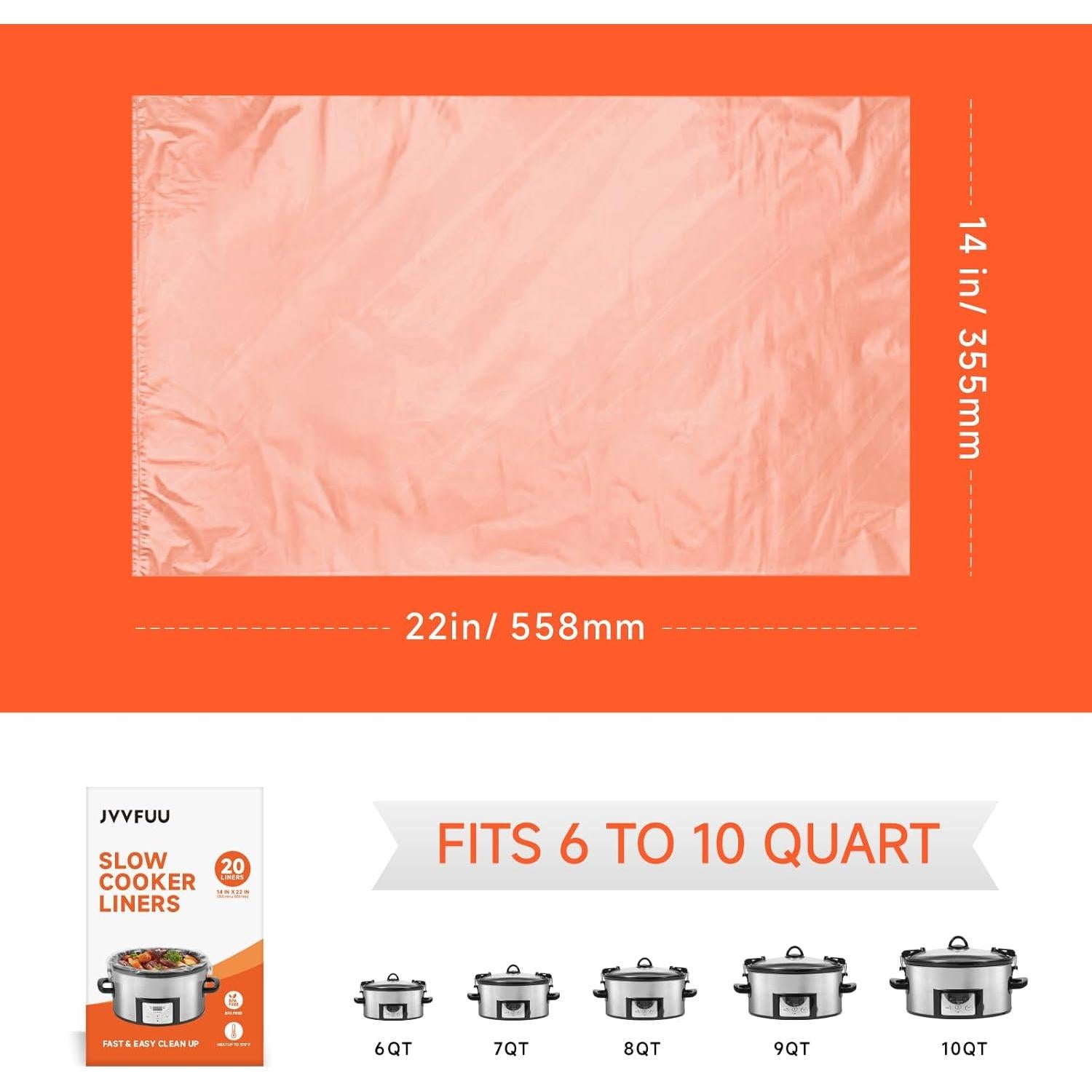 Forros Desechables JVVFUU para Olla de Cocción Lenta 20 Pzas