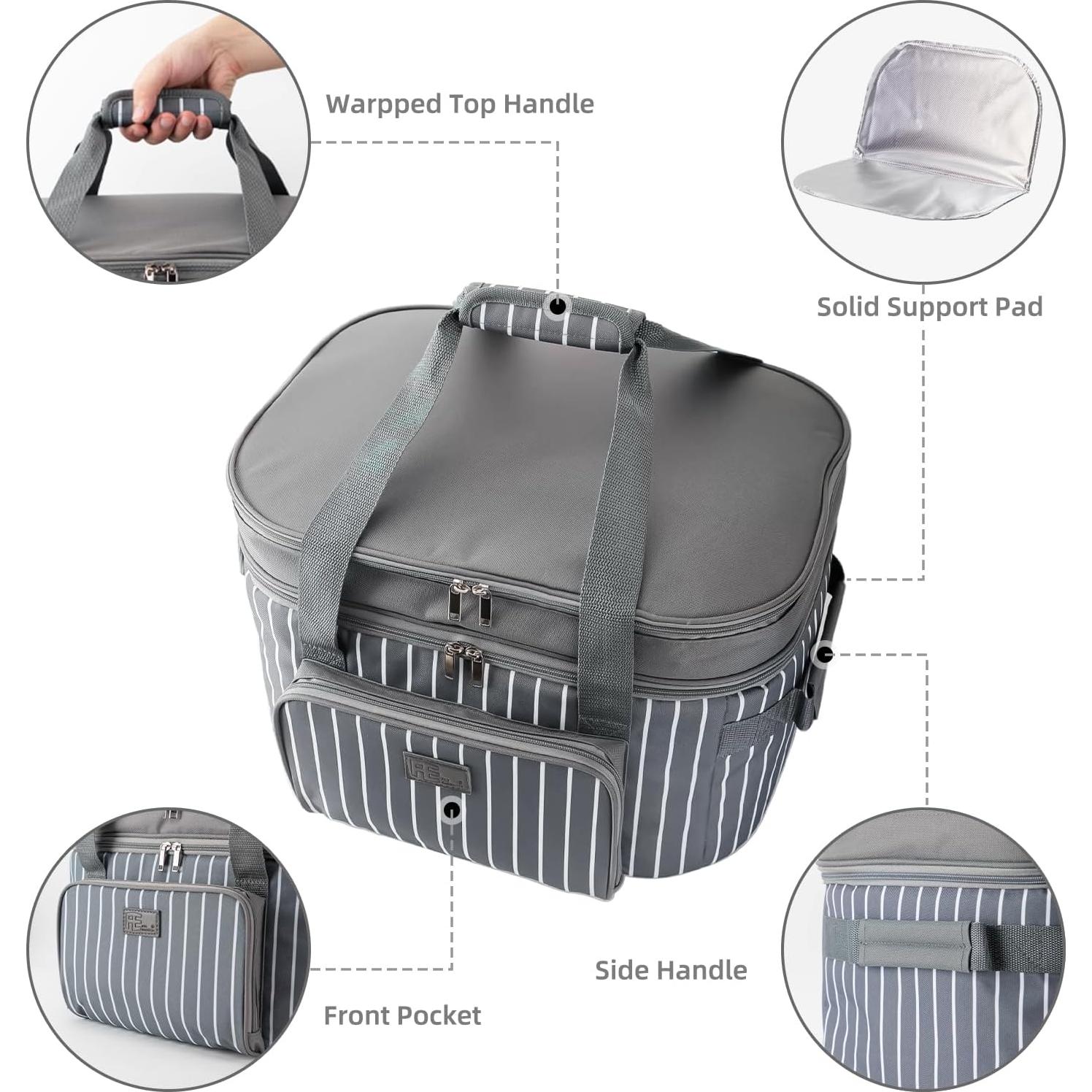 Bolsa de Transporte Aislada Fun Elements para Olla de Cocción Lenta 6-8 Qt