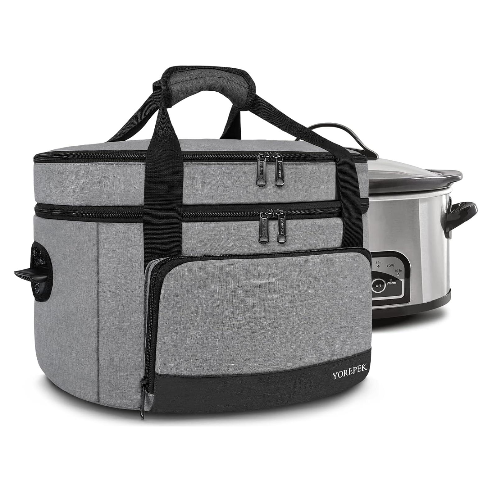 Transportador de Olla de Cocción Lenta YOREPEK 8 Cuartos Gris